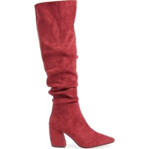 NWT Jeffrey Campbell Wine Red Slouch OTK Boots 8